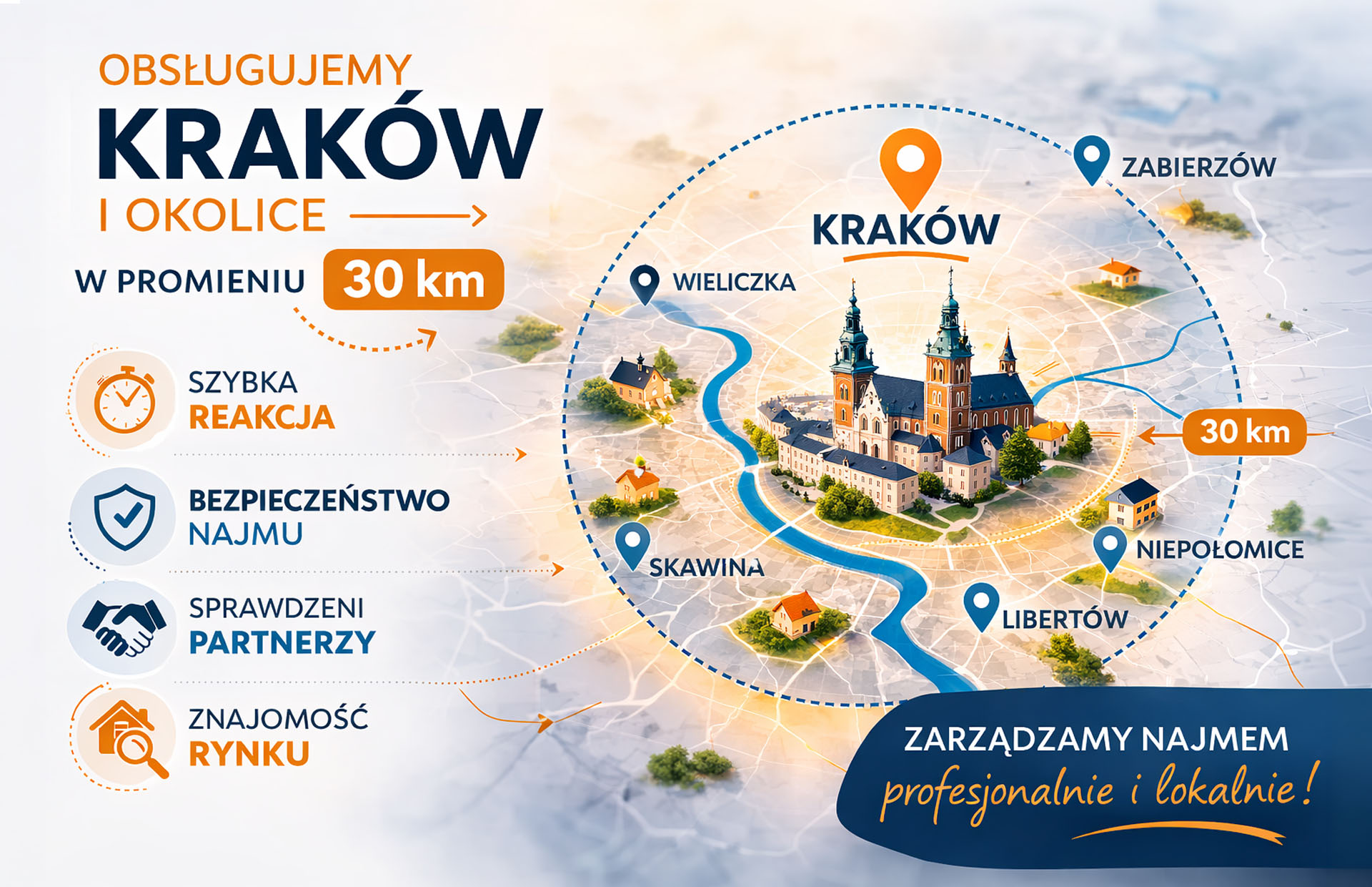 Gdzie działamy? Kompleksowe zarządzanie najmem w Krakowie i okolicy